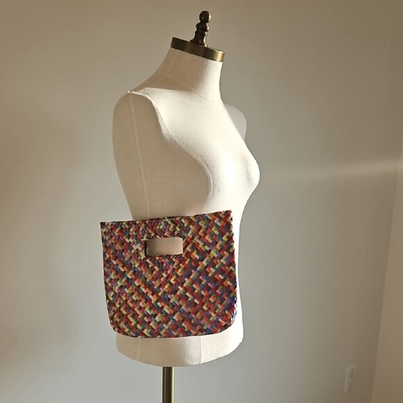 Multicolor Woven Clutch Bag - Picture 1 of 2